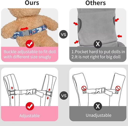 Baby doll carrier for baby girl Premiums soft straps and 18 inch