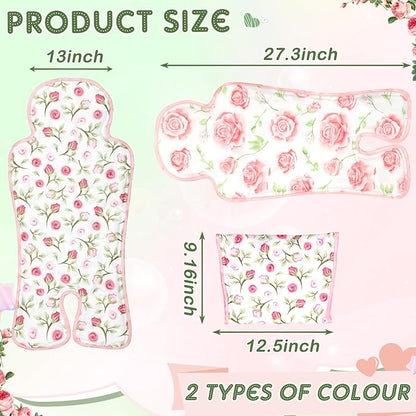 Qunclay 2 Pcs Gel Car Seat Cooler Pad for Baby Cooling Pad for Stroller Breathable Universal Car Cooler Mat Multifunctional Baby Stroller Seat Liner Cushion Chair(Flower)