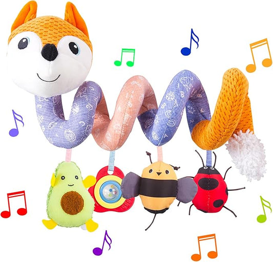 Infant Baby Orange Fox Spiral Plush Activity"