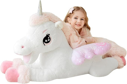IKASA Giant Unicorn Stuffed Animal Plush Toy,Big Large Jumbo Soft Toys 43" Cute