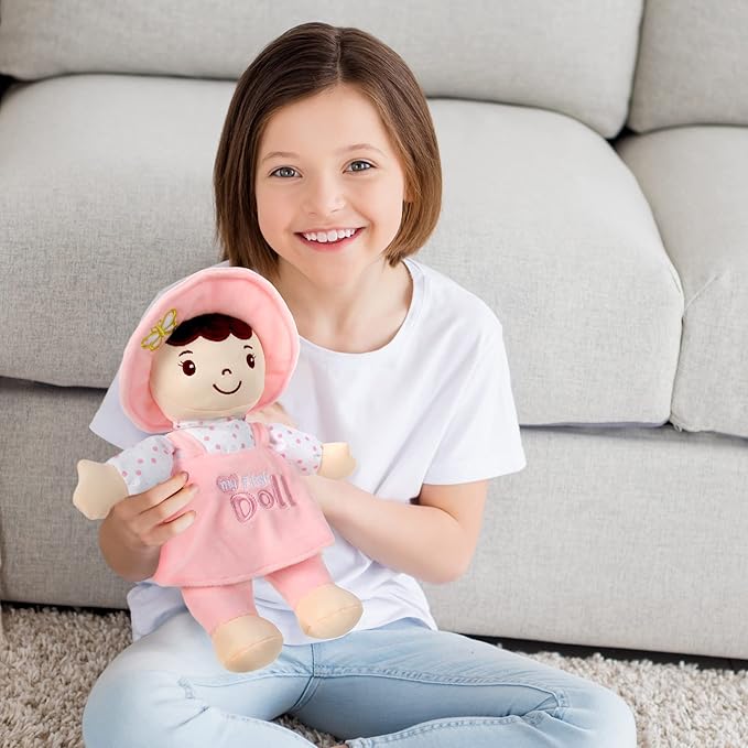 Linzy Plush,My First Doll with Hat 10'' Brown (83560BROWN)