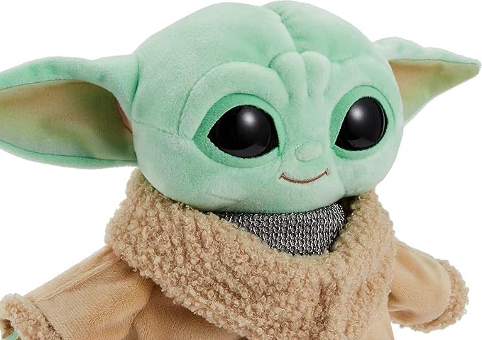 Star Wars Grogu Plush with Beskar Armor, Soft Doll Inspired by Star Wars Mandalorian Book of Boba Fett