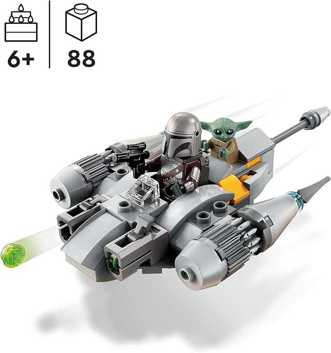 LEGO Star Wars The Mandalorian’s N-1 Starfighter Microfighter, Building Toy Set for Kids Ages 6 and Up with Mando and Grogu 'Baby Yoda' Minifigures 75363