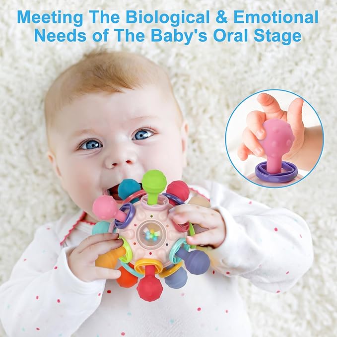 TOHIBEE Baby Montessori Sensory Toys for 0-6 6-12 Months, Food Grade Teething Toys for Babies 0 3 6 9 12 18 Months 1 2