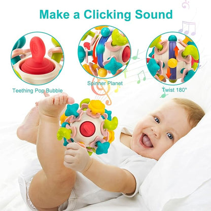 TOHIBEE Baby Montessori Sensory Toys for 0-6 6-12 Months, Food Grade Teething Toys for Babies 0 3 6 9 12 18 Months 1 2