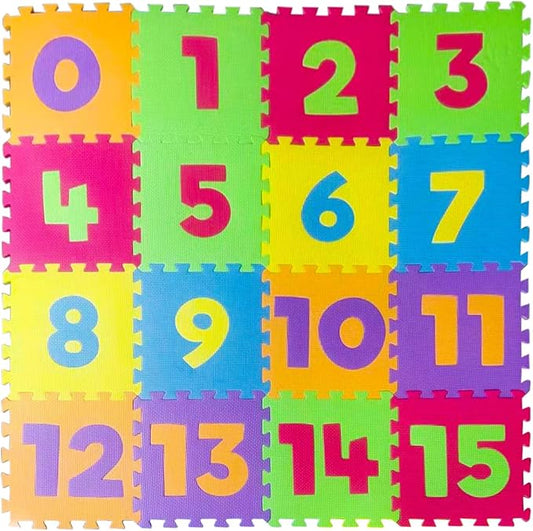Soft EVA Foam Playmat for Babies, Toddlers Interlocking Extra Thick 0.4'' Padded Floor Mat for Crawling 16 Tiles 48''x48'' Connected