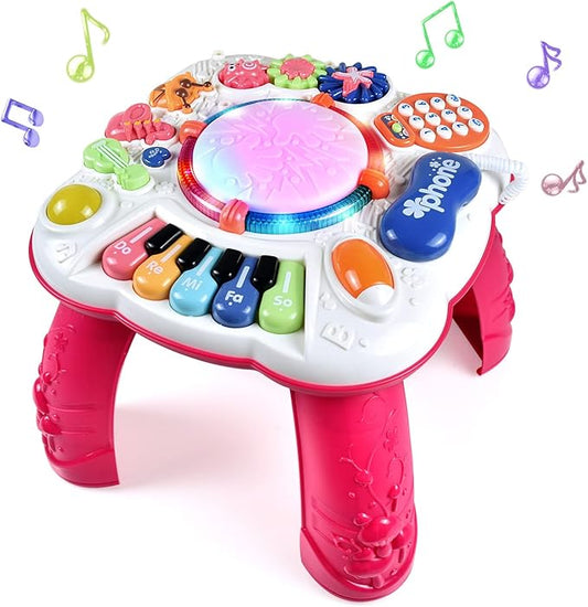Early Development Baby Toys 6 to 12 Months,Activity Music Toys 11.8×11.8×12.2 Inches