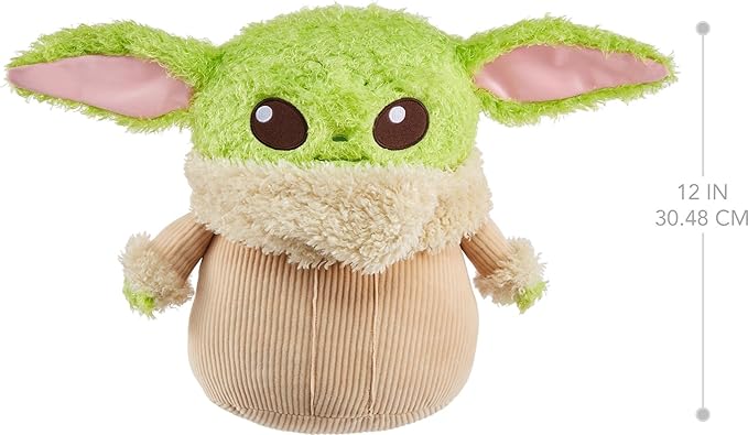 Mattel Star Wars Grogu Plush 12-inch Toy Figure, Soft 'n Fuzzy Character Doll with Sounds