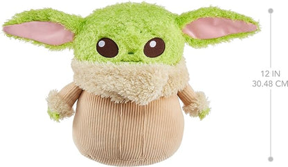 Mattel Star Wars Grogu Plush 12-inch Toy Figure, Soft 'n Fuzzy Character Doll with Sounds