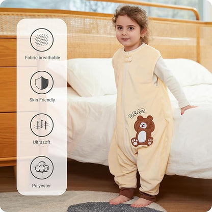 Infant Toddler Sleeping Bag, Baby Sleeping Sack Sleeveless 4 Season 3-5T, Bear