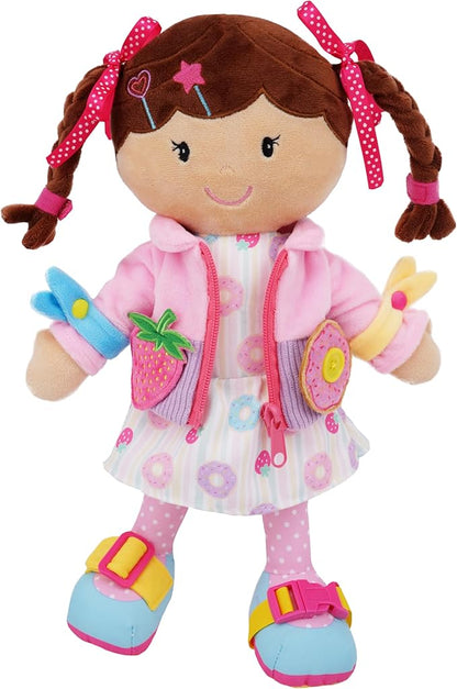 June Garden 15.5" Dressy Friends Daisy - Educational Stuffed Plush Doll for Kids and Toddlers 2 years and Up