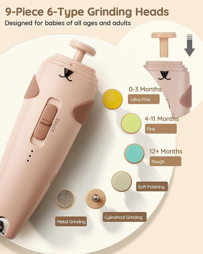 Lilian&Gema Baby Healthcare and Grooming Kit, 28-in-1 Rechargeable Nail Trimmer Electric Set, Dual Auto Light Baby Nail Care Kit, Portable Newborn Nursery Health Care Set for Infant Toddlers Boy Girl