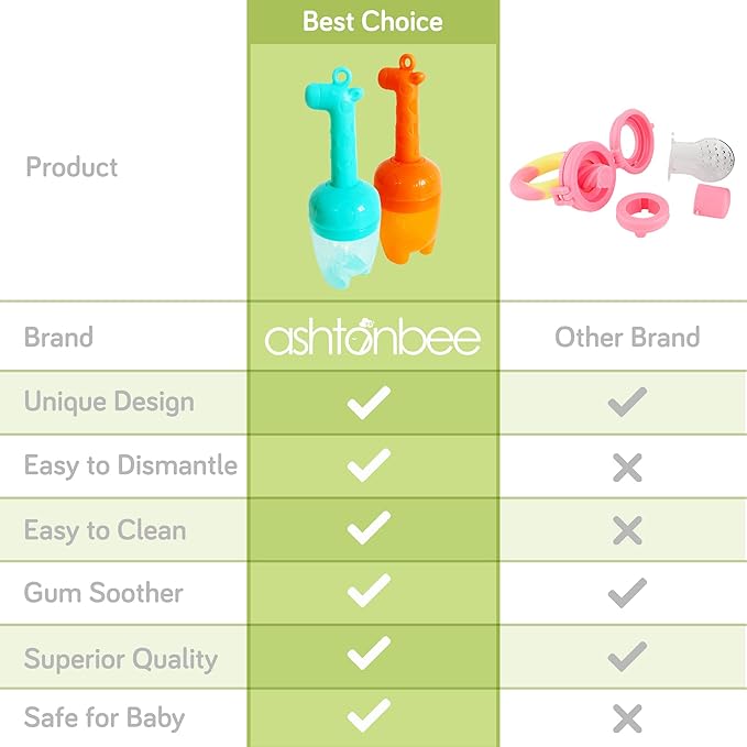 Giraffe Baby Fruit Pacifer Feeder 2 Pack Perfect for Introducing 6-12 Months