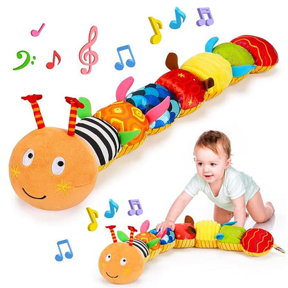 Baby Sensory Caterpillar Toys 0-3 Month Music Animal Stuffed Plush 0-3-6-12 Month 9-12 Month