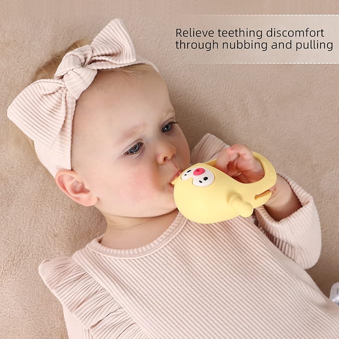 Smily Mia Smily Mia Penguin Teethers, Silicone TeethingToys for Babies 0-6Months 3-6Months, Hand