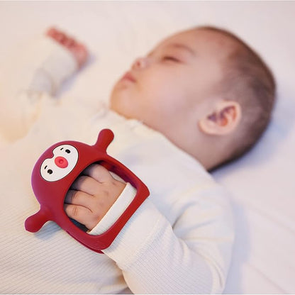 Baby Christmas Stocking Stuffers-Smily Mia Penguin Buddy and Reindeer 2 in 1 Christmas Gift/Toy Set for 0-12 Months Teething Babies, Teeting Mittens For Babies