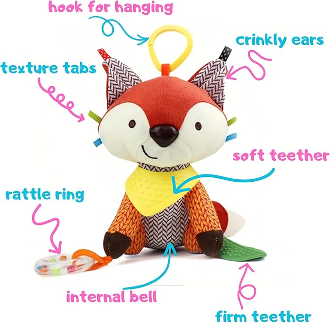 Maple Toys 5-in-1 Multi-Sensory Toy with Teethers, Rattles