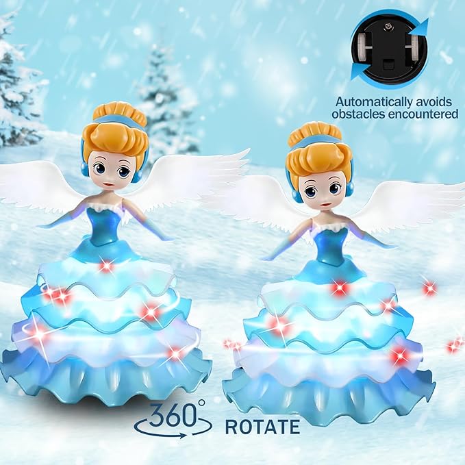 Dancing Princess Toys for Girls,Electric Cars Angel Doll with Colorful 3 4 5 6 (159B)