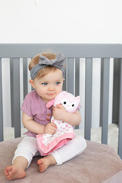 Pearhead Owl Security Blanket, Soft Baby Lovey for Babies