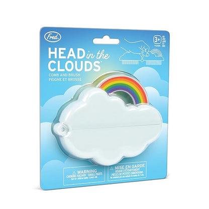Genuine Fred HEAD IN THE CLOUDS Folding Brush and Comb, Fun Cloud and Rainbow Design, Hair Care Tool and Detangling Comb, Great for Travel and Diaper Bags, Fun Gift and Stocking Stuffer