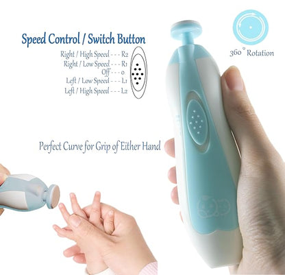 Baby Nail Trimmer 21 in 1, Usage Labeled Case & 13 Extra Replacement Tools, Royal Angels Baby Electric Nail File, Baby Nail Care, Nail Clipper Newborn Toddler Toes & Fingernails Nail Kit (Green)
