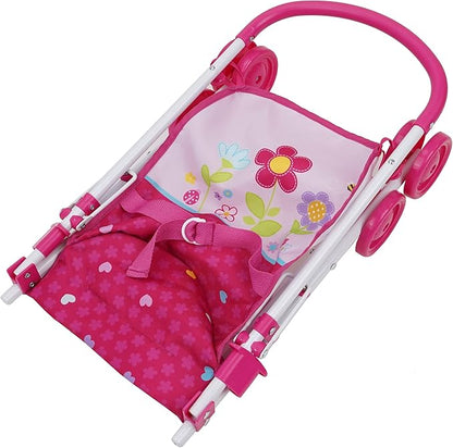 509 Crew Garden 3 Piece Stroll n Care - Doll Play Set Includes a Half Folding Stroller, Play Yard & Highchair 3+ (T801027)