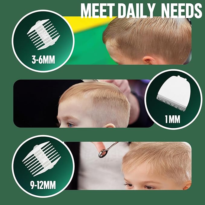 ENSSU Baby Hair Clippers, Cordless Hair Clipper for Kids with LED Display, Baby Hair Cutting Kit with Skin-Safe Blade, Waterproof Hair Trimmer for Children/Toddler, Rechargeable& an Hour Quick Charger