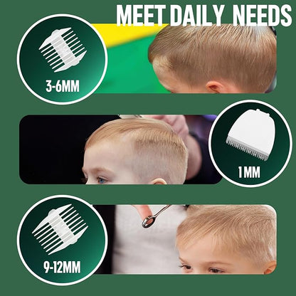 ENSSU Baby Hair Clippers, Cordless Hair Clipper for Kids with LED Display, Baby Hair Cutting Kit with Skin-Safe Blade, Waterproof Hair Trimmer for Children/Toddler, Rechargeable& an Hour Quick Charger