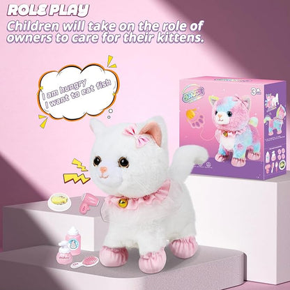 Interactive Electronic Plush Toy Walking and Barking Robot Cat Plush