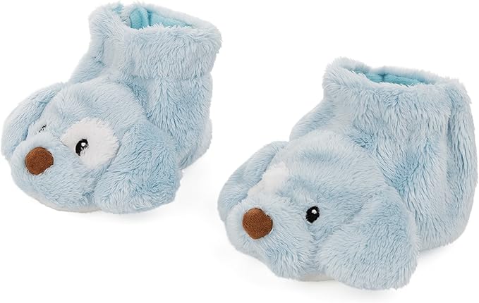 Baby GUND Spunky Puppy Rattle Booties Plush Baby Infant Shoes, Blue