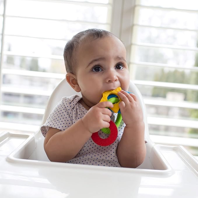 Dr. Brown's Learning Loop, Baby Teether Ring with Multiple Shapes & Textures 100% Silicone, 3m+