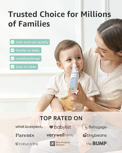 GROWNSY Nasal Aspirator for Baby, Electric Nose Aspirator for Toddler 3 Silicone