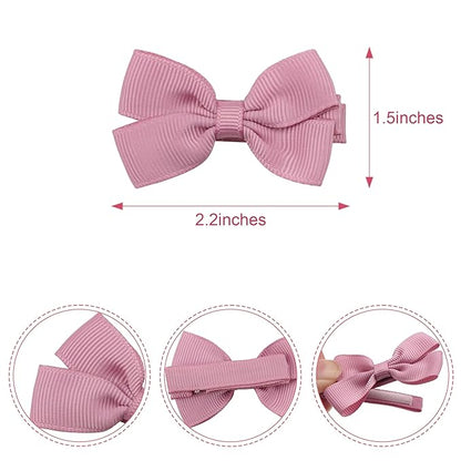 C횋LLOT Baby Hair Clips, 50PCS 2" Fully Lined Hair Bows for Girls
