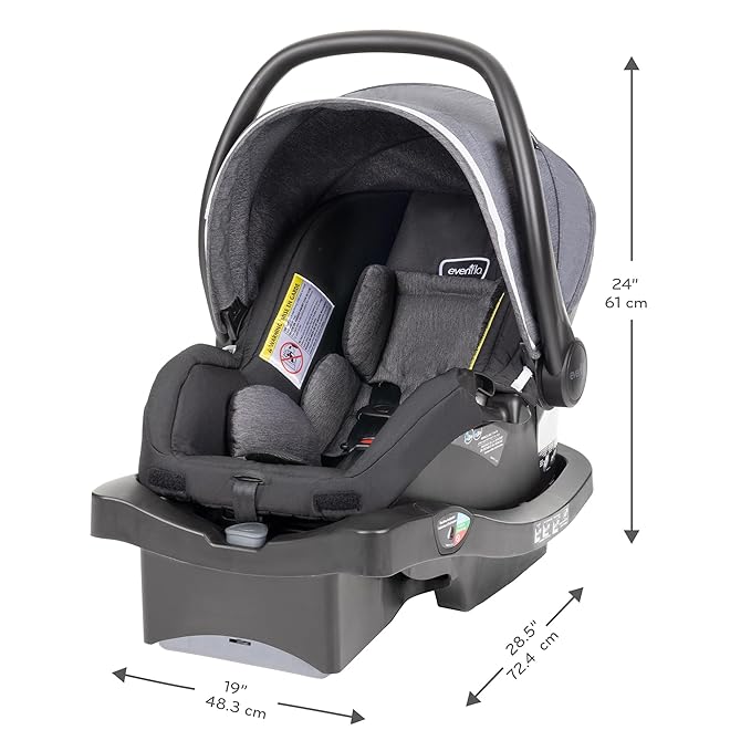 Evenflo Pivot Vizor Modular Reversible Stroller Travel System with LiteMax Infant Car Seat, Available in 6 Modes, Chasse Black