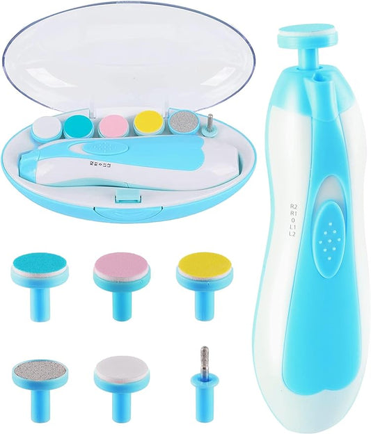 Baby Nail Trimmer Electric,Nail Clippers File for Baby No Sharp Claws Hurt, 6 in 1 with Light Safety Cutter for Newborn Infant Toddler Kids Toes and Fingernails Care