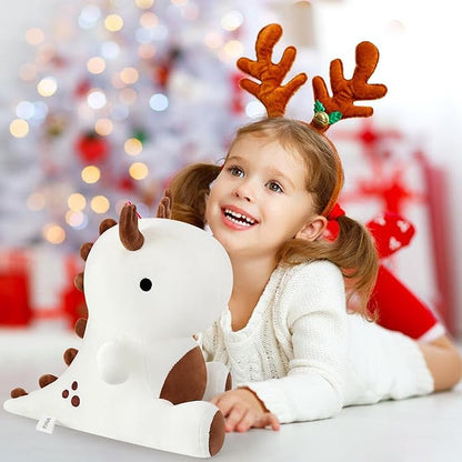 Ditucu Cute Dinosaur Stuffed Animals Toys Wear Antler Plush Dolls 12 inch