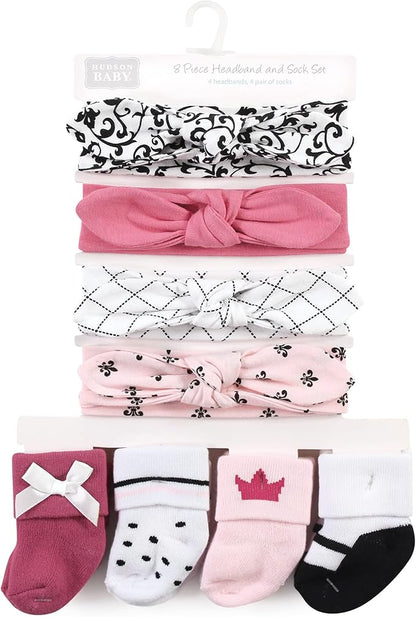 Hudson Baby baby-girls Headband and Socks Set