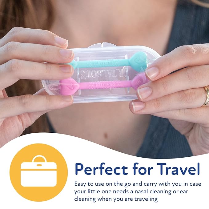 Dr. Talbot's Safe Ear Wax Removal Tool and Nose Cleaner for Baby with Travel Case - 2-Pack