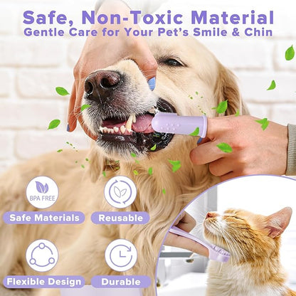 6PCS Pet Grooming Kit | Dog Washing Gloves | Dog Bath Brush | Dog Bath Gloves | Dog Shampoo Brush | Pet Grooming Gloves | Cat Bathing Supplies | Dog Bath Supplies (Purple)