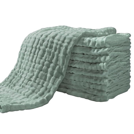 Yoofoss Muslin Burp Cloths for Baby 10 Pack 100% Cotton 20''X10'' Super
