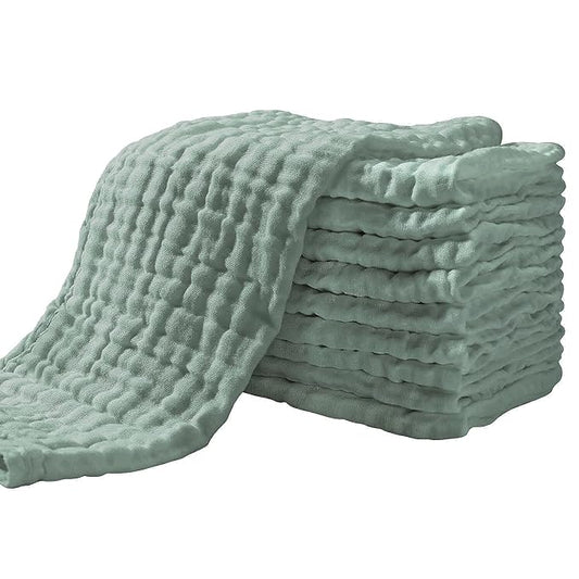Yoofoss Muslin Burp Cloths for Baby 10 Pack 100% Cotton 20''X10'' Super