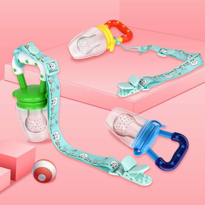 Food Feeder Baby Fruit Pacifier (3 Pcs) with 6 Different 2 PCS 90ML Spoons