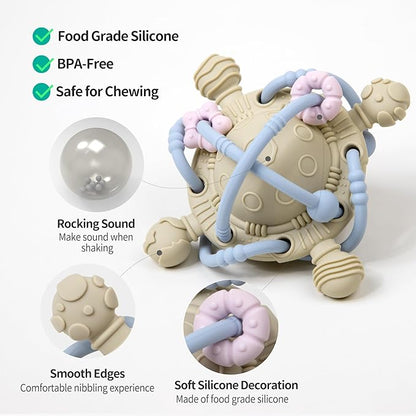 Baby Teething Toy - Teether Ball with Rattle