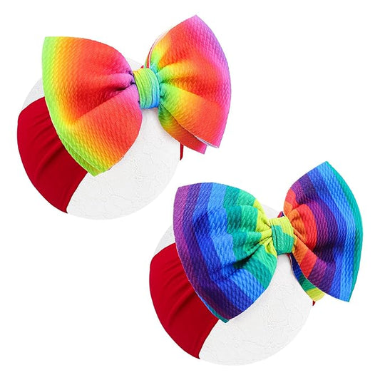YanJie Rainbow Pride Headbands - Bows for Baby Girls, Newborns
