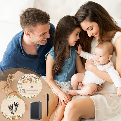 Thyle Baby Announcement Sign Wooden Baby Name Sign for Hospital