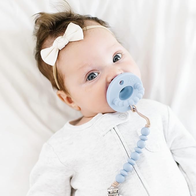 Ryan & Rose Cutie PAT Pacifier Teether (Slant, Blue)