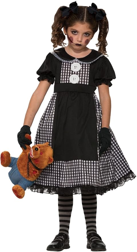 Rubies Child's Forum Dark Rag Doll Costume, Large for Themed Parties and Halloween
