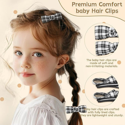 Baby Hair Clips,10Pcs 2" Fully Lined Hair Bow Clips for Babies