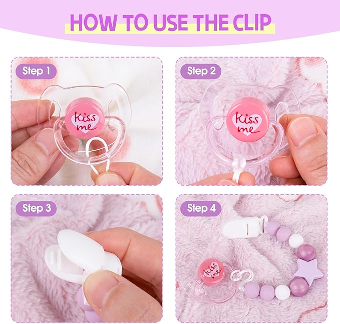 Aori Pacifier Clips for Rebron Baby Dolls Pacifier Holders Silicone