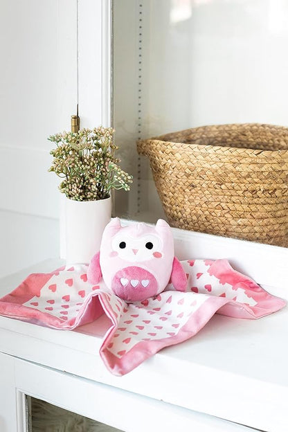 Pearhead Owl Security Blanket, Soft Baby Lovey for Babies